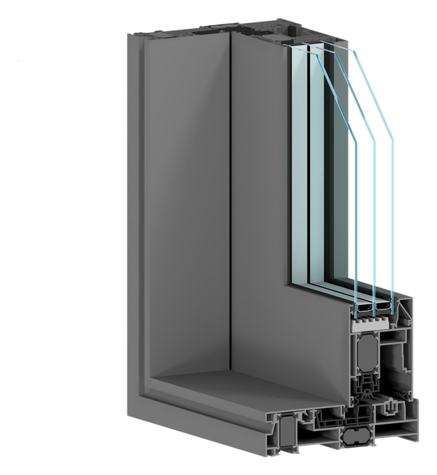 Cutaway of a grey Procural SL 1600TT lift-and-slide aluminium frame