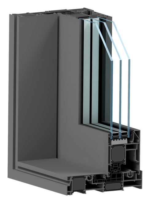 Cutaway of a grey Procural SL 1800TT lift-and-slide aluminium frame