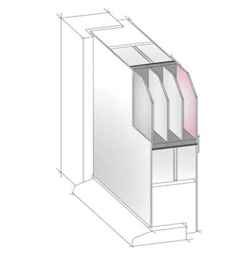 Diagram of panels covering both sides of the door sash